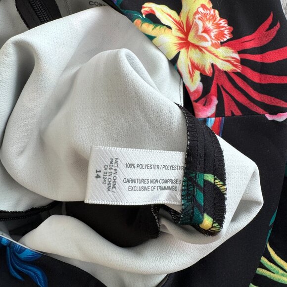 Simons | Contemporaine Sleeveless Tropical Floral Jumpsuit - Size 14 - Picture 10 of 16